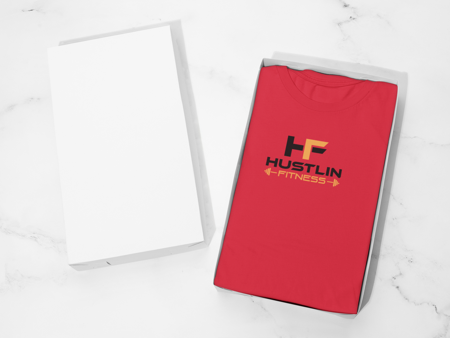 Hustlin Fitness Core Logo T-Shirt | Off-White Men's Gym & Training Tee