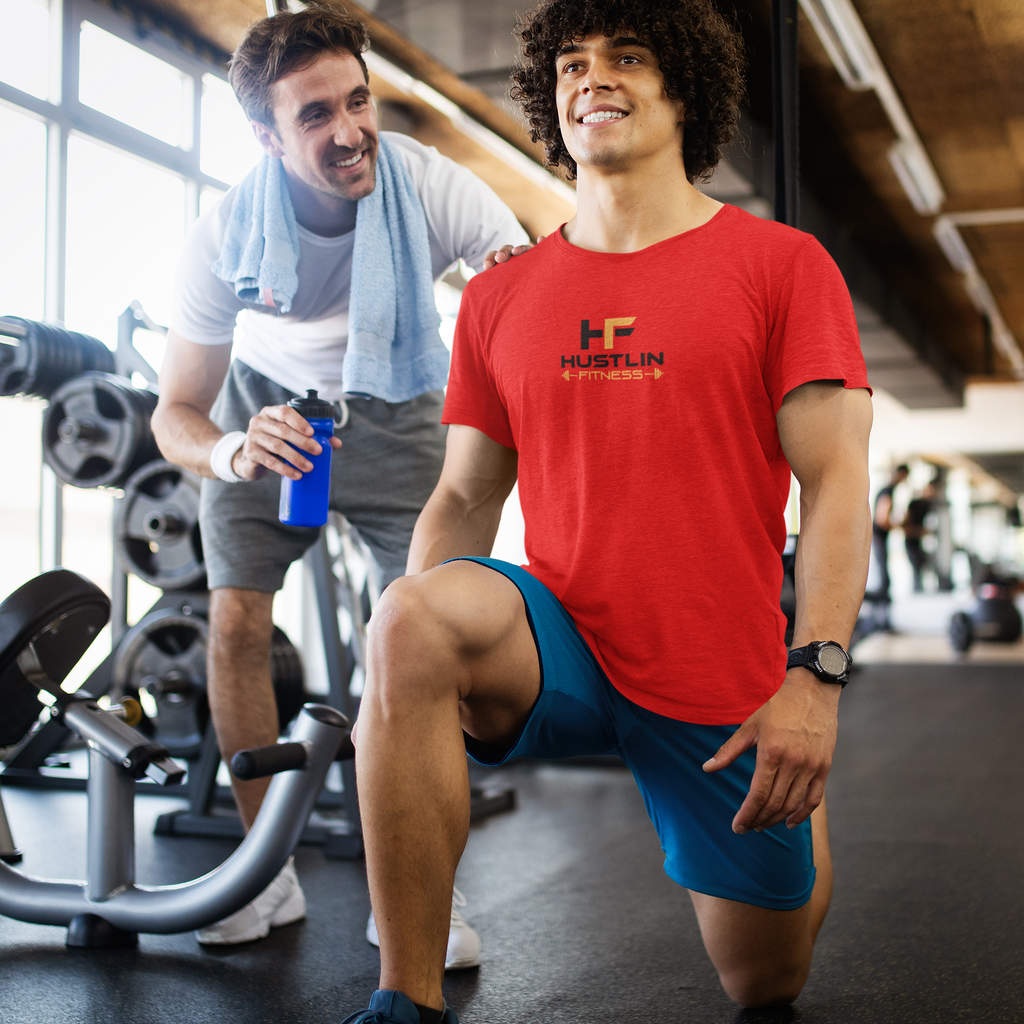 Hustlin Fitness Core Logo T-Shirt | Off-White Men's Gym & Training Tee