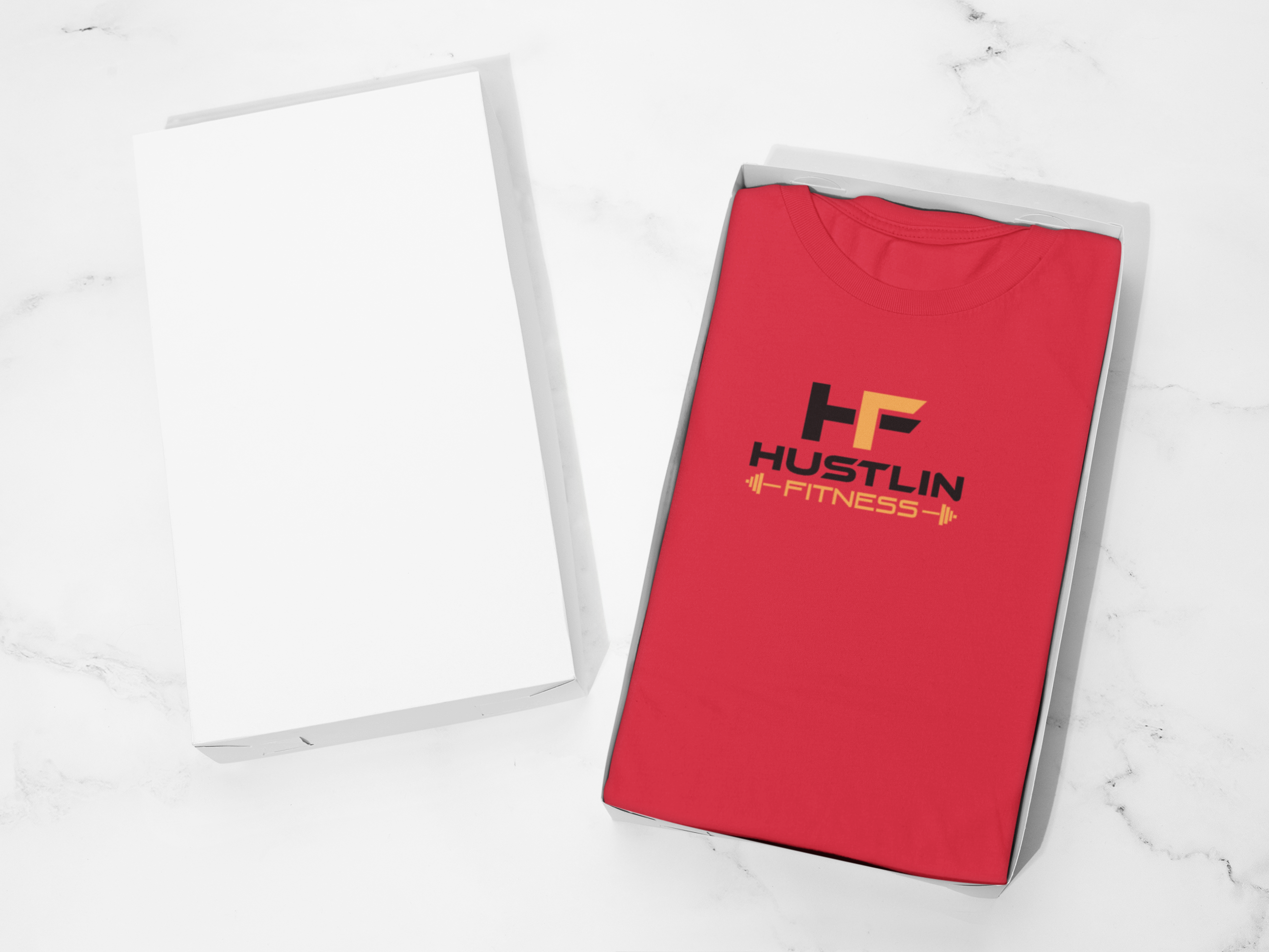 Hustlin Fitness Core Logo T-Shirt | Off-White Men's Gym & Training Tee
